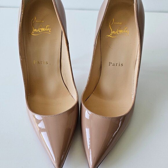 Christian Louboutin So Kate 120 Nude Patent Pumps - Picture 5 of 14